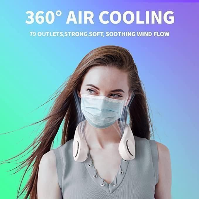 Portable Bladeless Hanging Neck Fan | Rechargeable, Hands-Free, Lightweight Cooling Fan for Travel & Home
